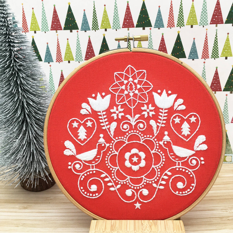 Christmas Redwork Embroidery Kit