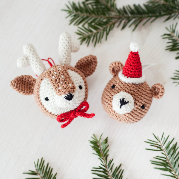 Reindeer and Teddy Baubles Amigurumi Crochet Kit