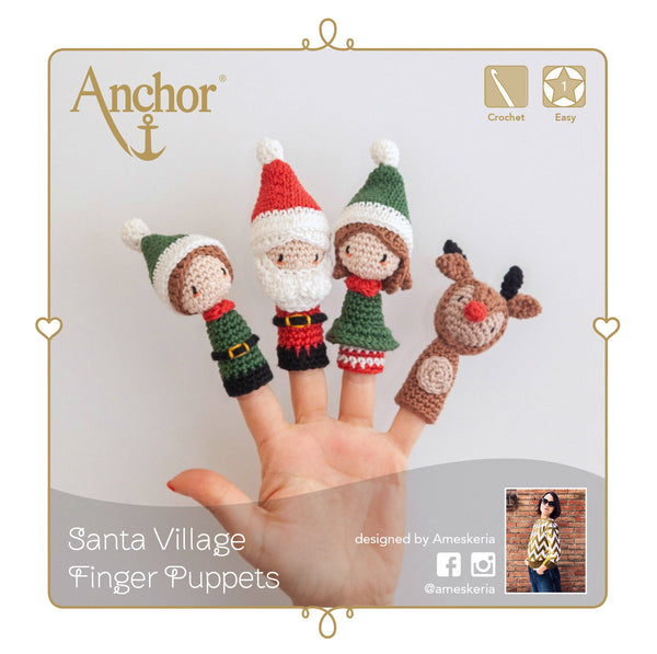 Santa's Village Finger Puppets Amigurumi Crochet Kit