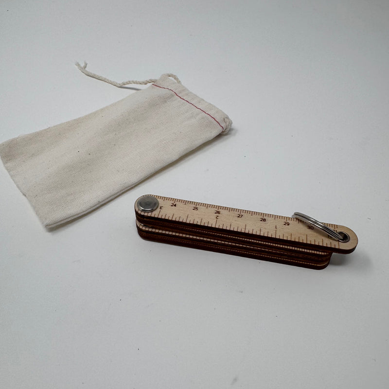 Crossover Industries Wooden Foldout Ruler Key Fob