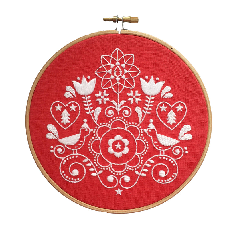 Christmas Redwork Embroidery Kit