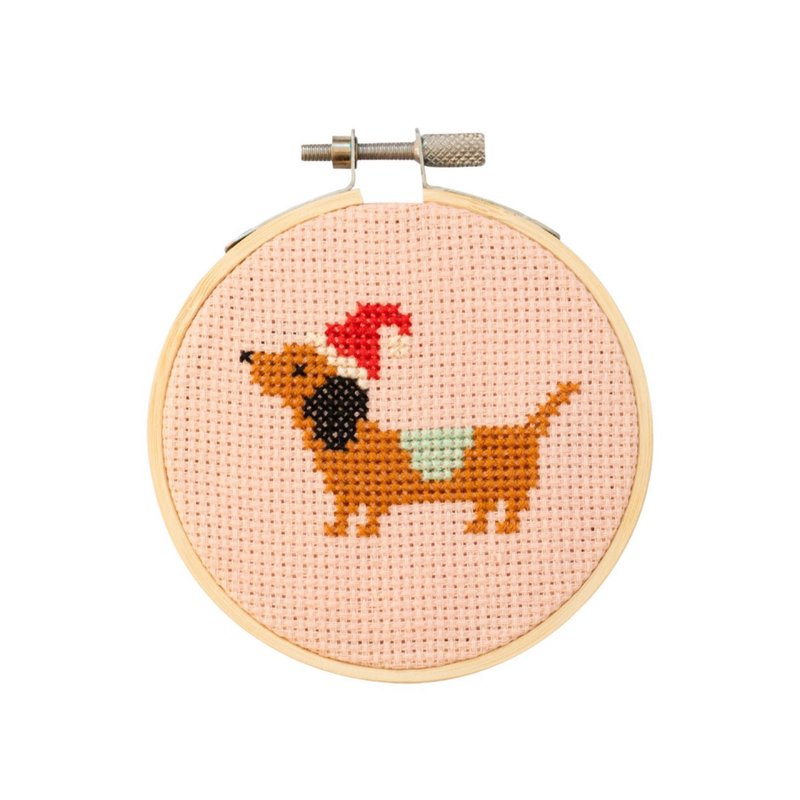 Christmas Dachshund Cross Stitch Kit